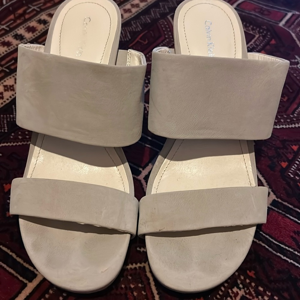 Calvin Klein Suede Cork Wedge